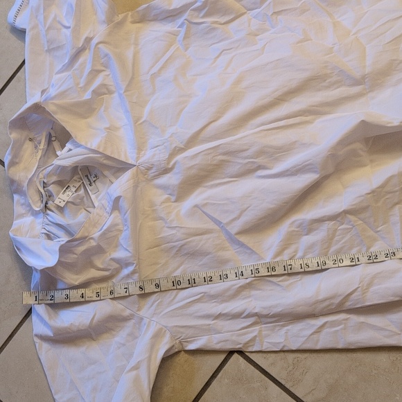 NWT Madewell Perla Poplin Splitneck Midi Shirtdress White Cotton Size L - Picture 9 of 12